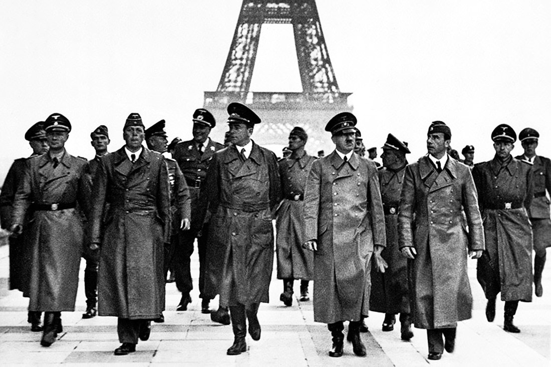 Adolf Hitler's triumphant tour of Paris on June 23, 1940