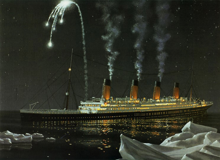 RMS Titanic hits iceberg on April 14, 1912