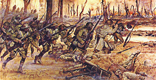 World War I: Argonne Forest in France - U.S. Sergeant Alvin C. York single-handedly took out a German machine-gun battalion, killing over a dozen and capturing 132 on October 08, 1918
