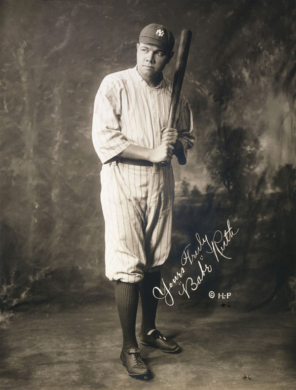 Ruth in 1920, in New York Yankees uniform (United States Library of Congress)