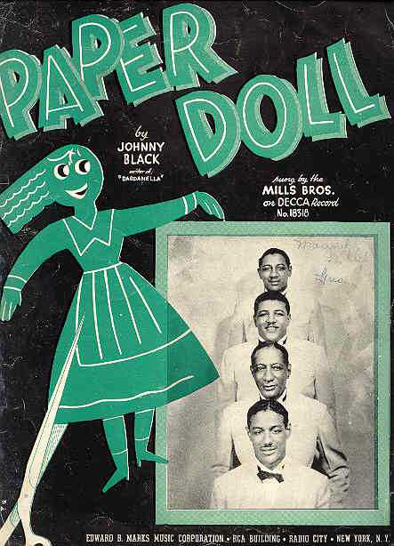1943 Top Songs - Paper Doll - The Mills Brothers