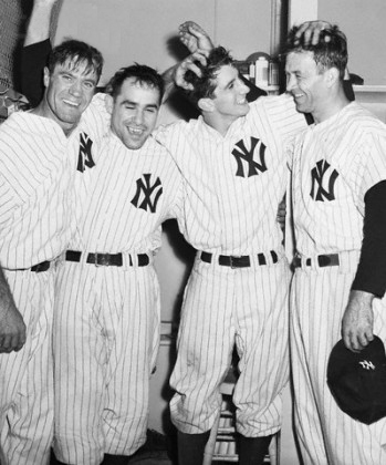 1953 World Series Against The Boys Of Summer - From left to right: Hank Bauer, Yogi Berra, Billy Martin, Joe Collins