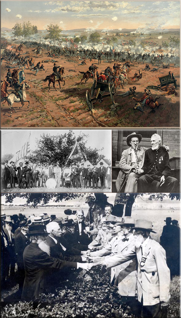 Battle of Gettysburg July 1 - 3, 1863 / American Civil War: Veterans begin arriving at the Great Reunion of 1913