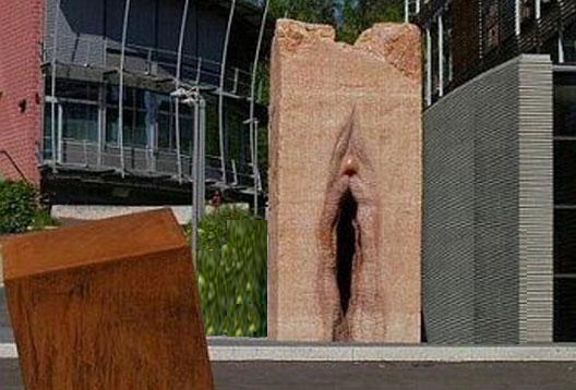 U.S. exchange student gets stuck inside stone vagina sculpture (stuck between a rock and a hard place)
