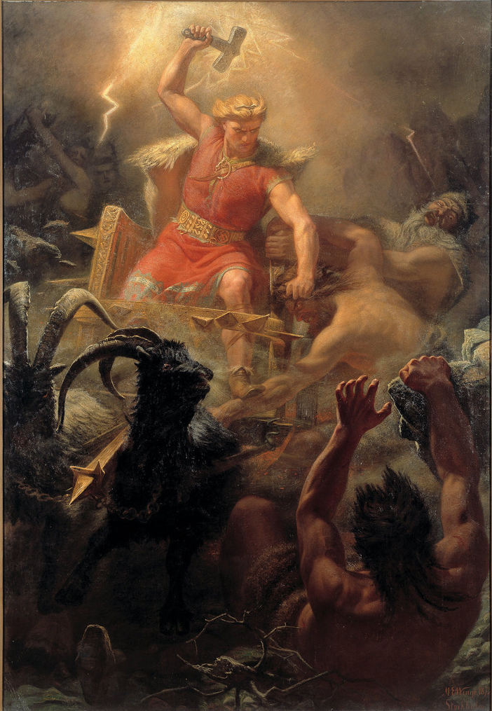 How Hot Is Lightning? Thor's Battle Against the Jötnar (1872) by Mårten Eskil Winge