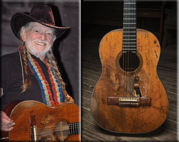 Why does the legend Willie Nelson keep playing an old beat up guitar with a big hole in it?