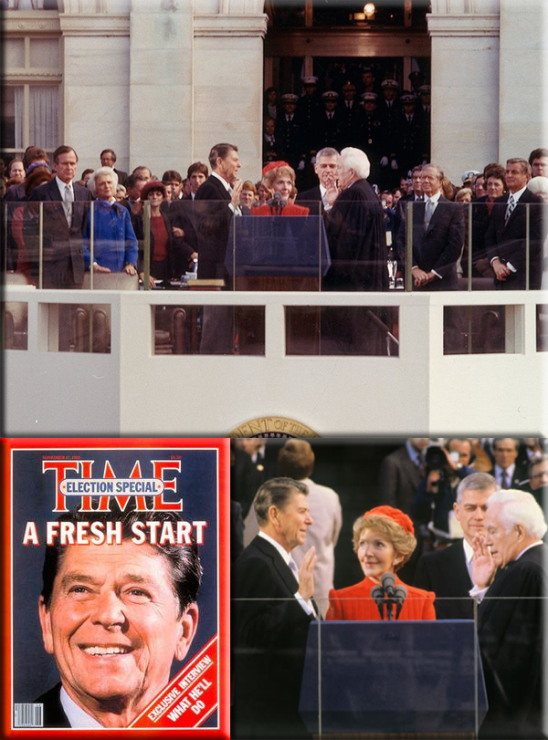 Ronald Reagan becomes president on January 20, 1981