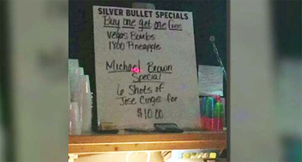 Missouri bar under fire for offering “Michael Brown” drink special: 6 shots for $10