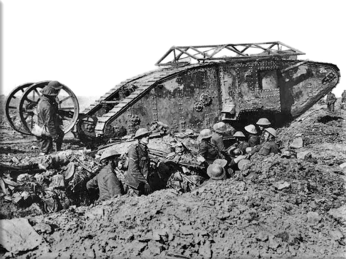 Tanks introduced into warfare at the Somme on September 15, 1916