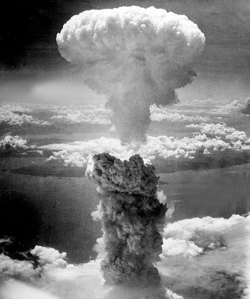 Mr. Answer Man Please Tell Us: Why does an atom bomb form a mushroom cloud? (The mushroom cloud of the atomic bombing of Nagasaki, Japan on August 9, 1945 rose some 18 kilometers (11 mi) above the bomb's hypocenter)