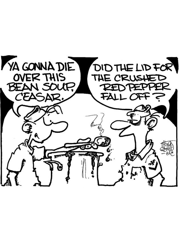 Bean Soup Coup: Crushed Red Peppers Overthrow the Pot! “© CEASAR CHOPPY” by Marty Gavin
