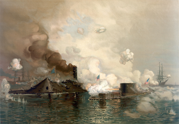 Battle of the Ironclads on March 09, 1862
