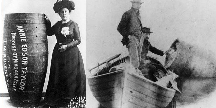 Where Did That Saying Come From? “Over a barrel” On October 24, 1901 Annie Edson Taylor became the first confirmed person to go over Niagra Falls in a barrel on her 63rd birthday