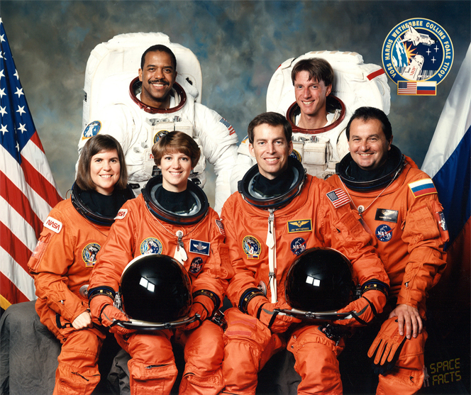 Astronaut Eileen Collins becomes the first woman to pilot the Space Shuttle on February 03, 1995