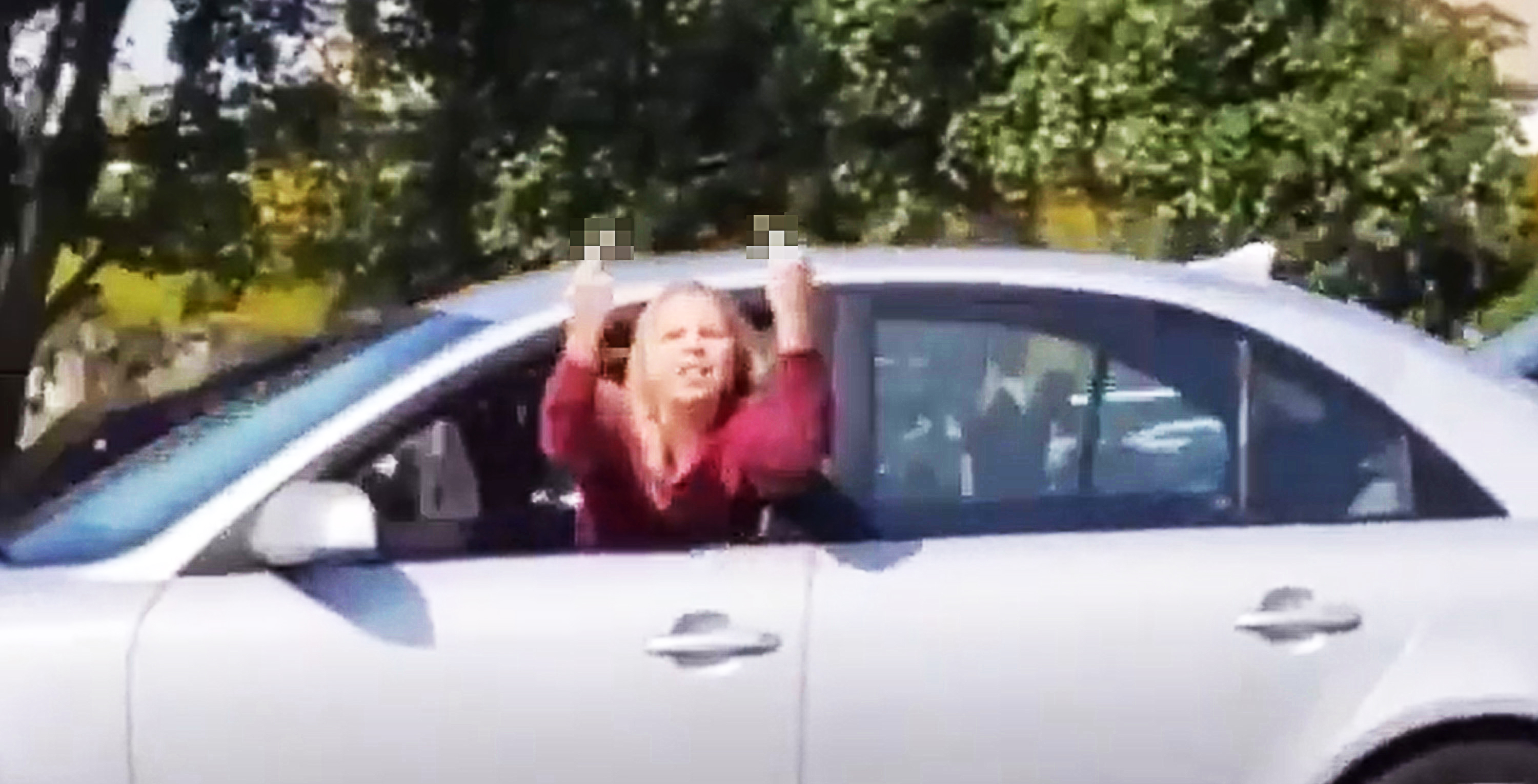 CANCEL CULTURE: Viral video shows woman flipping off Trump supporters, then rear-ending another car in front of police