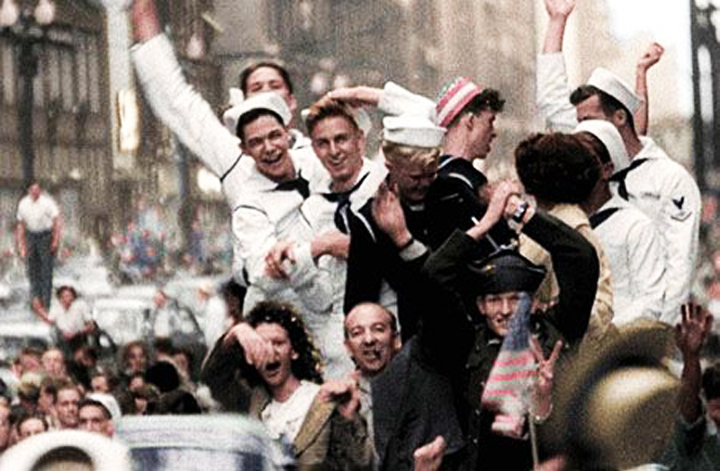 Americans celebrate at the end of World War II Photo Credit: Smithsonian Channel