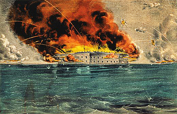 American Civil War Civil War begins as Confederate forces fire on Fort Sumter on April 12, 1861