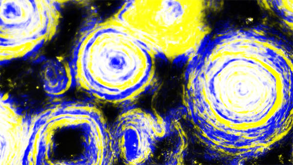 Swarms of mutant bacteria look just like Van Gogh's “Starry Night”