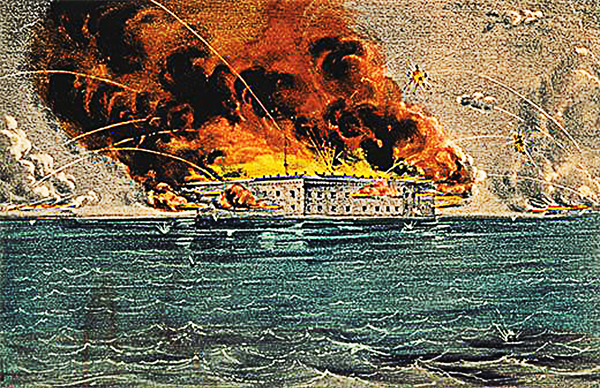 American Civil War Civil War begins as Confederate forces fire on Fort Sumter on April 12, 1861