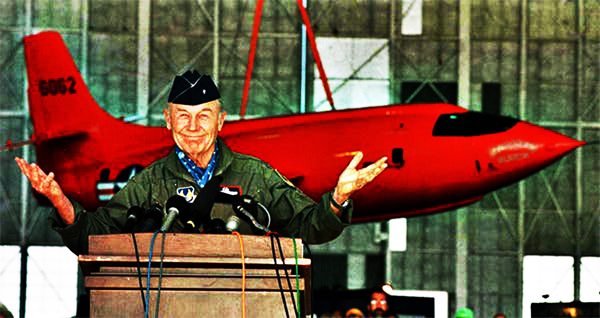 Chuck Yeager breaks the sound barrier on October 14, 1947