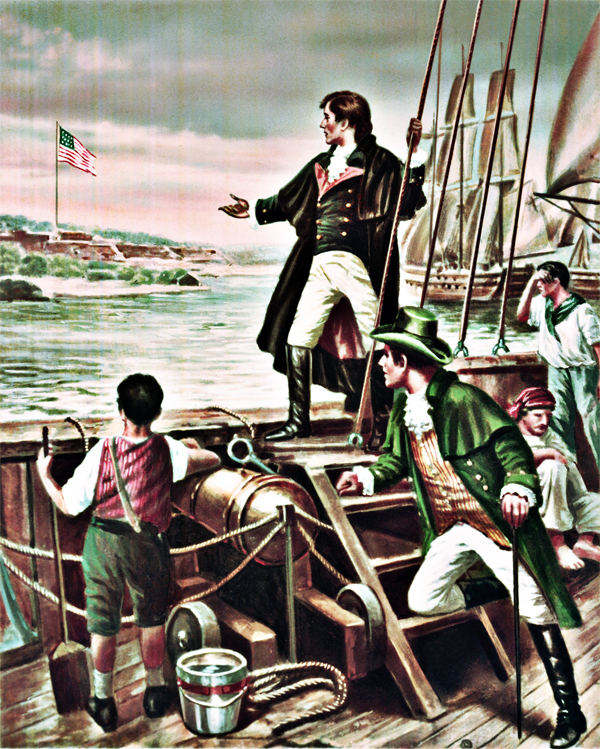 Francis Scott Key pens “The Star-Spangled Banner” on September 14 , 1814