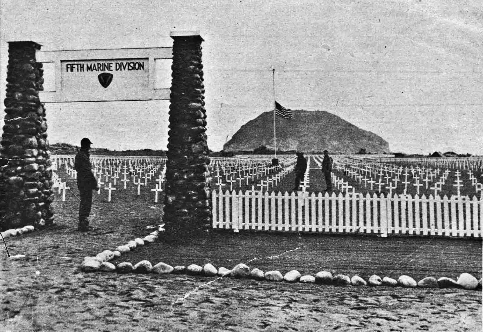 U.S. flag raised on Iwo Jima on February 23, 1945