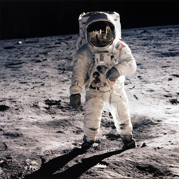 Armstrong walks on moon on July 20, 1969