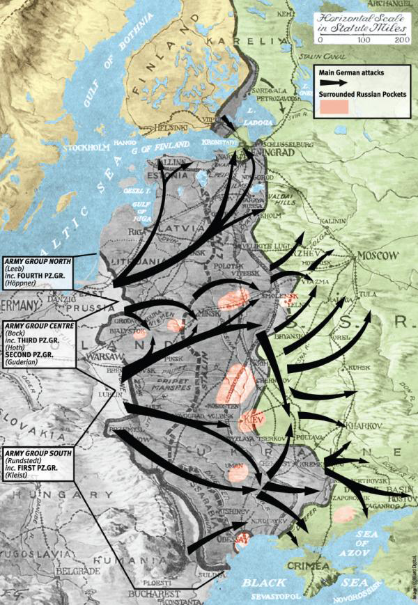 Germany launches Operation Barbarossa—the invasion of Russia on June 22, 1941