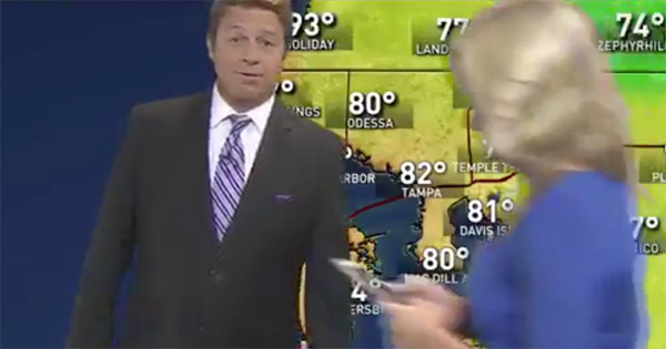 Moment Pokemon GO fixated news presenter wanders in front of weather forecast on LIVE TV